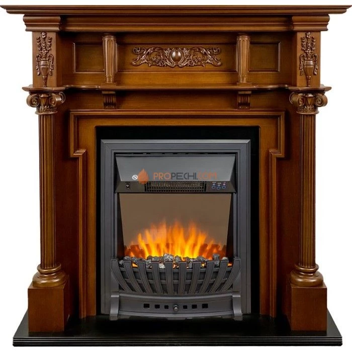 Каминокомплект Royal Flame Oxford - Орех с очагом Aspen Black