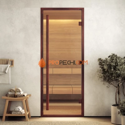 Дверь для хамама DoorWood АРТ Wood 52 Сатин, 1900x800 мм