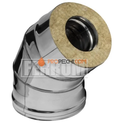 Сэндвич-колено 135° 430, 0.8 мм из оцинков. Ø150х210