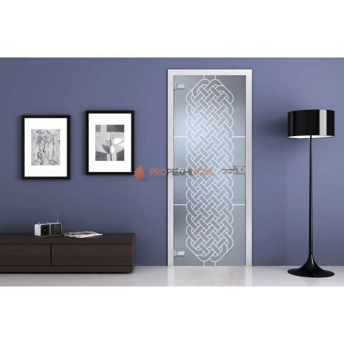 Стеклянная межкомнатная дверь DoorWood с рисунком MG-13 Матовая, 2000х600 мм