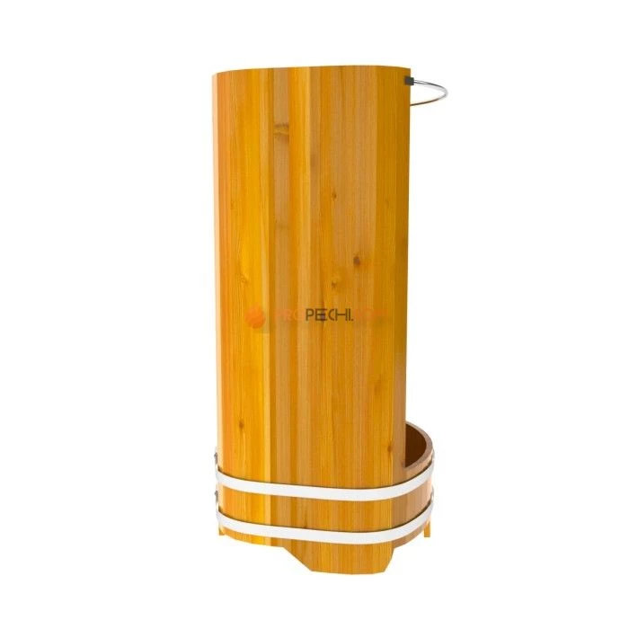 Душевая кабина BentWood большая с держателем для шторки (лиственница натуральная Рустик)