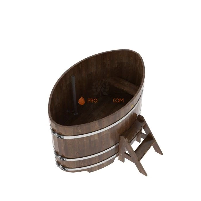 Купель BentWood овальная из сращенных ламелей мореной лиственницы 1,02х1,68