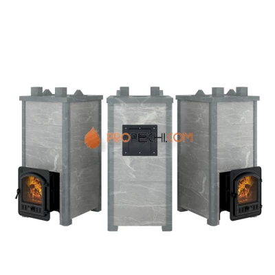 Печь для бани Эверест Легкий пар Профи каменка по-серому, Талькохлорит, S-50 мм