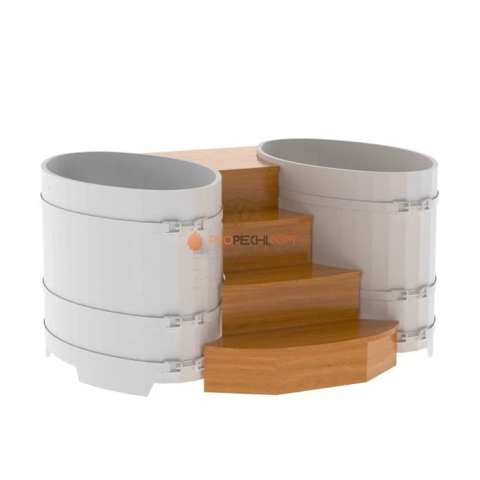 Подиум BentWood на 2 купели 0,8х1,42 из натурального дуба