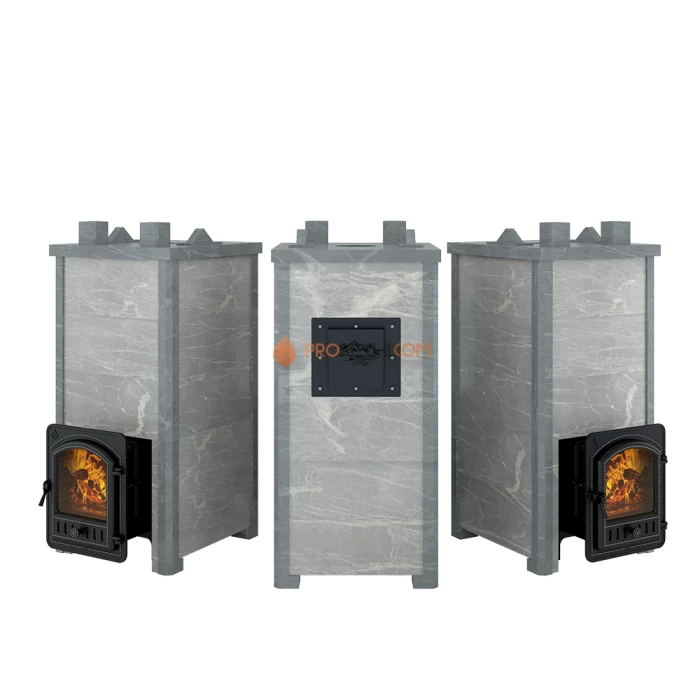 Печь для бани Эверест Легкий пар Профи каменка по-серому, Талькохлорит, S-50 мм