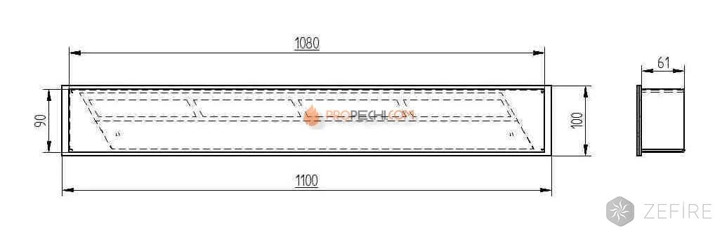 Прямоугольный контейнер Zefire 1100