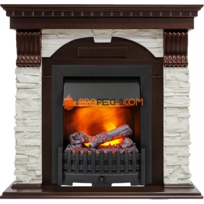 Каминокомплект Dimplex Dublin - Темный дуб / Сланец белый с очагом Danville Black FB2