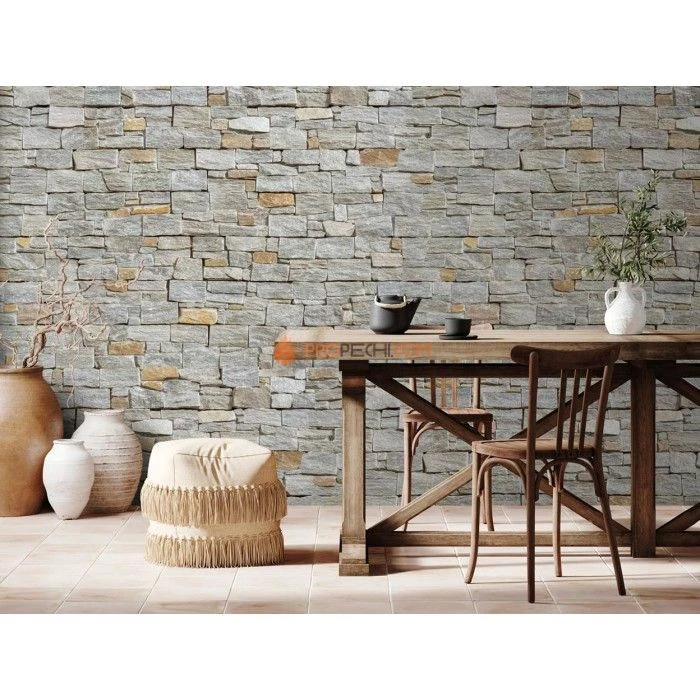 Панель из грубого камня Кварцит серо-зелёный (550х200мм) упак. (4шт/0,44м2)