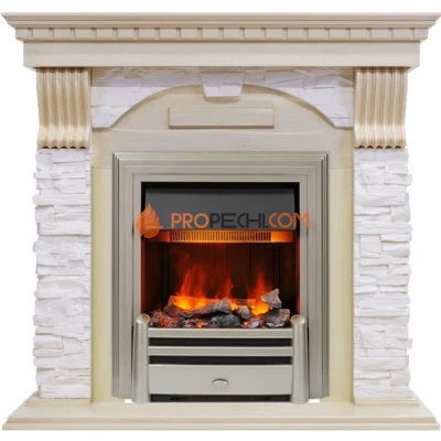 Каминокомплект Dimplex Dublin - Слоновая кость с патиной / Сланец крем с очагом Chesford