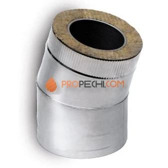 Отвод 15° DOTH D160 с изоляцией 50 мм, AISI 321/оцинкованная сталь (Вулкан)