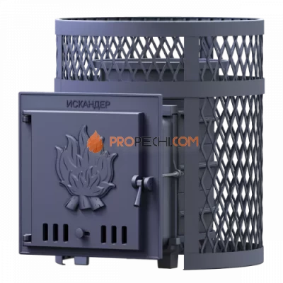 Чугунная банная печь Технолит Искандер 18 в сетке