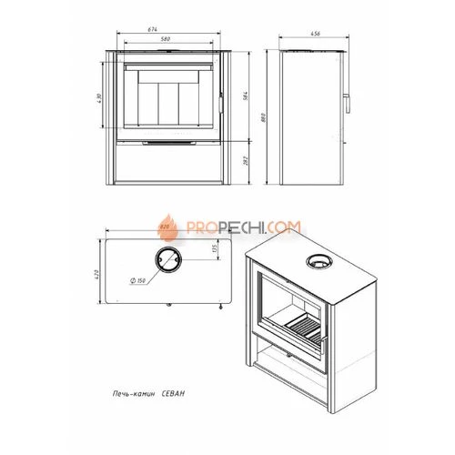 Печь-камин Мета-Бел Севан 9