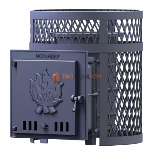 Чугунная банная печь Технолит Искандер 18 в сетке