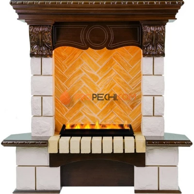 Каминокомплект Dimplex Pierre Luxe - Темный дуб / Шампань (Высота 975мм) с очагом Cassette 400 LNH-INT PS (без дров)