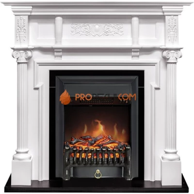 Каминокомплект Royal Flame Oxford - Белый с очагом Fobos FX Black