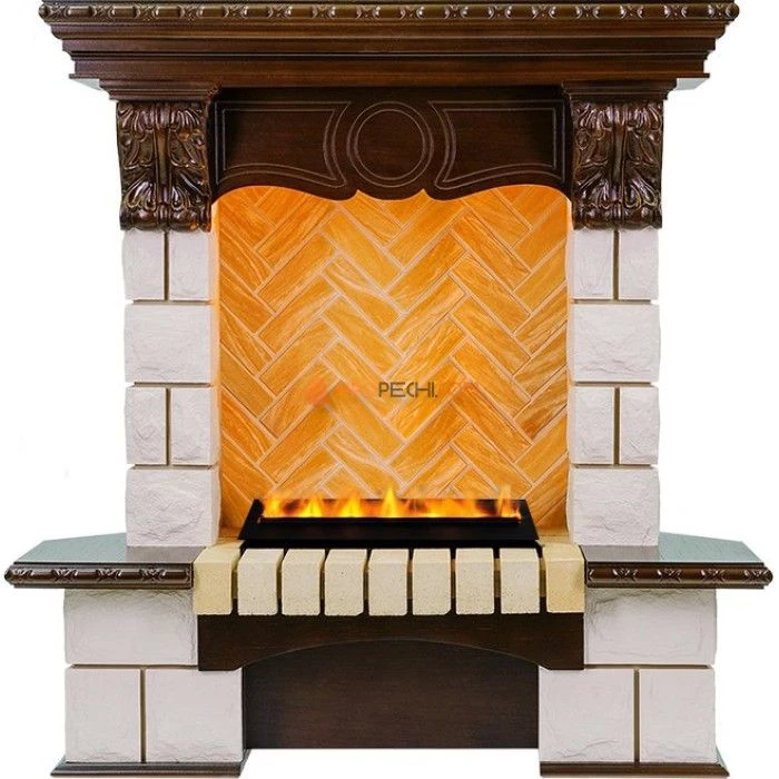 Каминокомплект Dimplex Pierre Luxe - Темный дуб / Шампань (Высота 975мм) с очагом Cassette 400 LNH-INT PS (без дров)