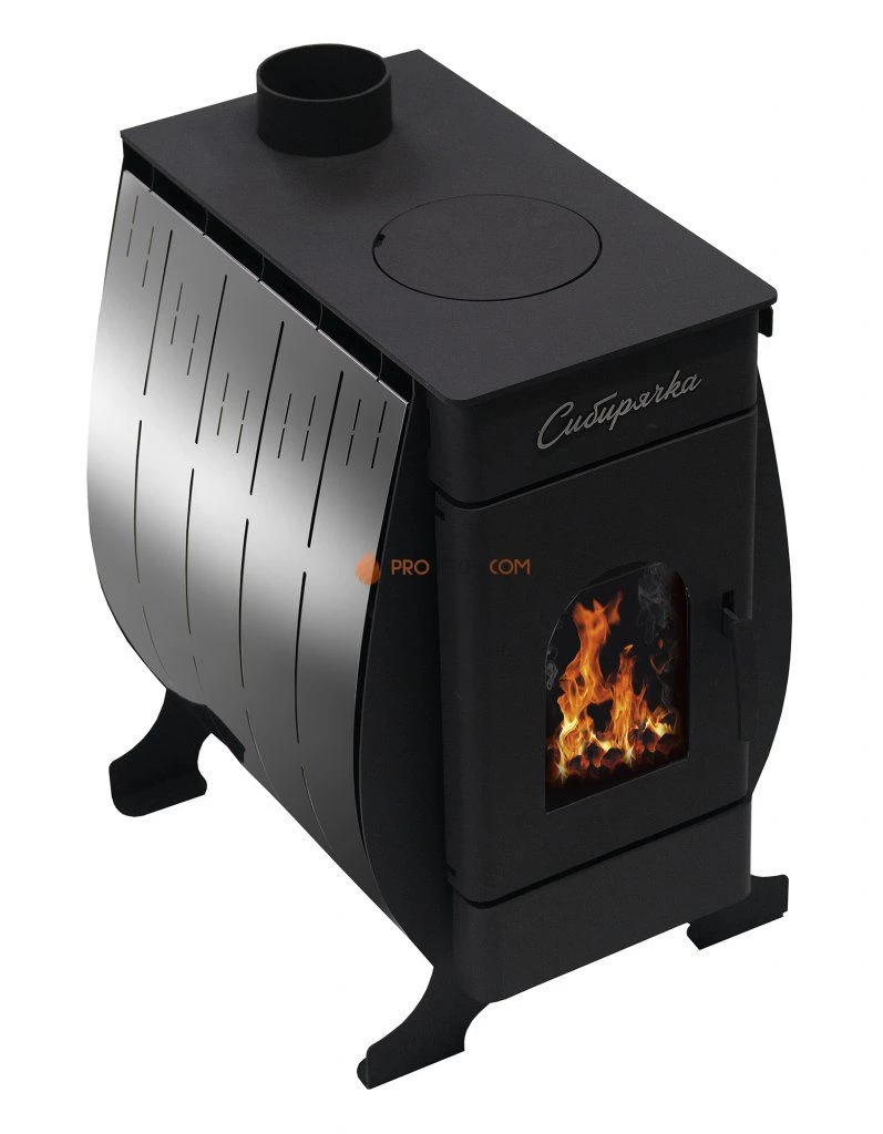 Отопительная печь НМК Сибирячка-9 с кожухом из нержавеющей стали