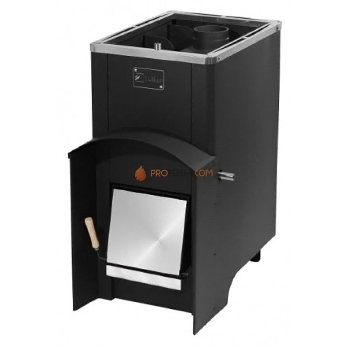 Дровяная печь для бани Вулкан Эльбрус 26 Стандарт с теплообменником