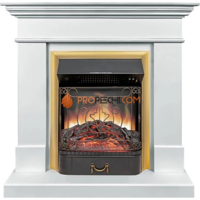 Каминокомплект Royal Flame California SFT - Белый с очагом Majestic FX Brass