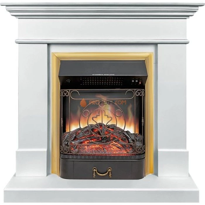 Каминокомплект Royal Flame California SFT - Белый с очагом Majestic FX Brass