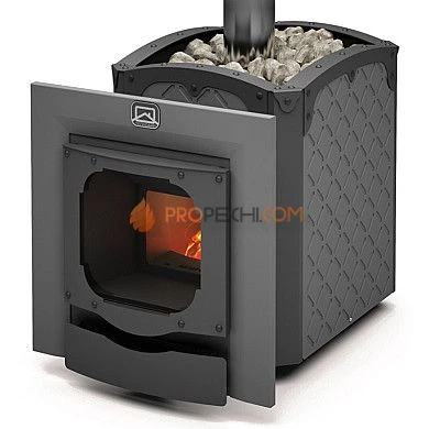 Дровяная печь для бани Теплодар Былина-18 Ч Панорама