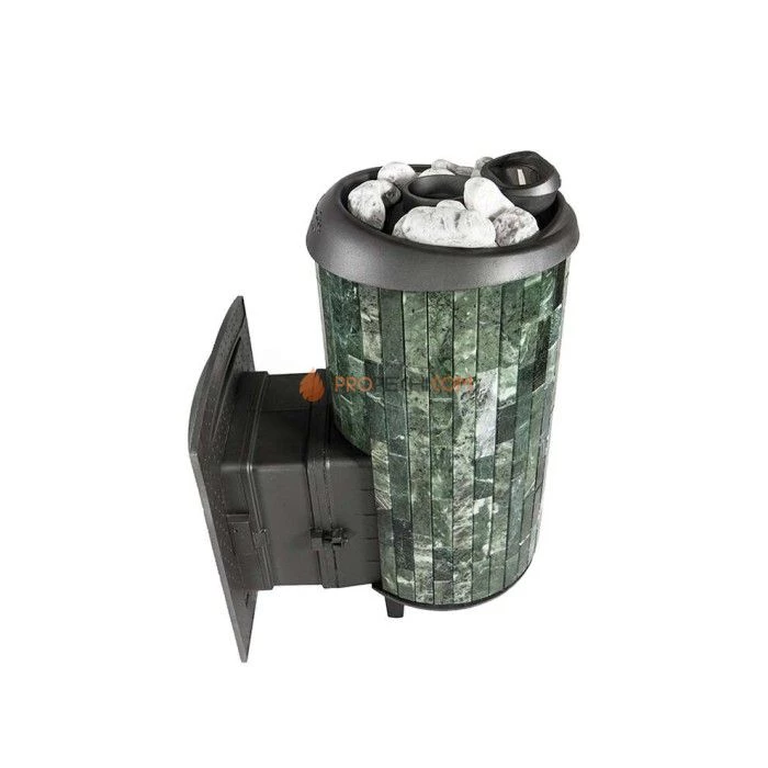 Чугунная печь для бани Атмосфера XL Про ламели Змеевик наборный