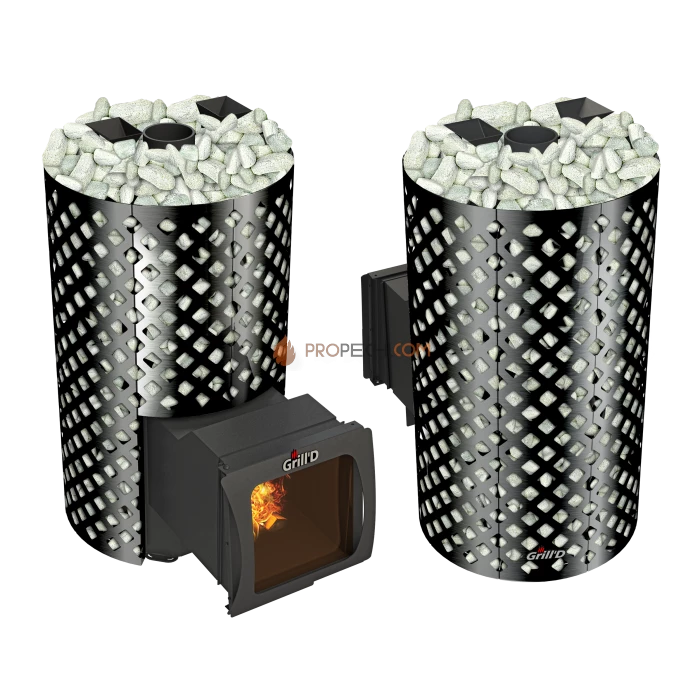 Дровяная печь для бани Grill’D Violet World Romb Long Window Max