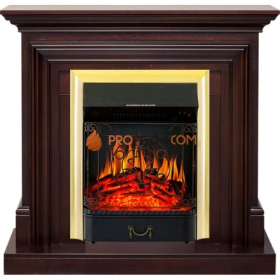 Каминокомплект Royal Flame Bradford - Темный дуб с очагом Majestic FX Brass