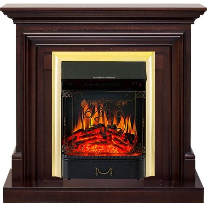 Каминокомплект Royal Flame Bradford - Темный дуб с очагом Majestic FX Brass