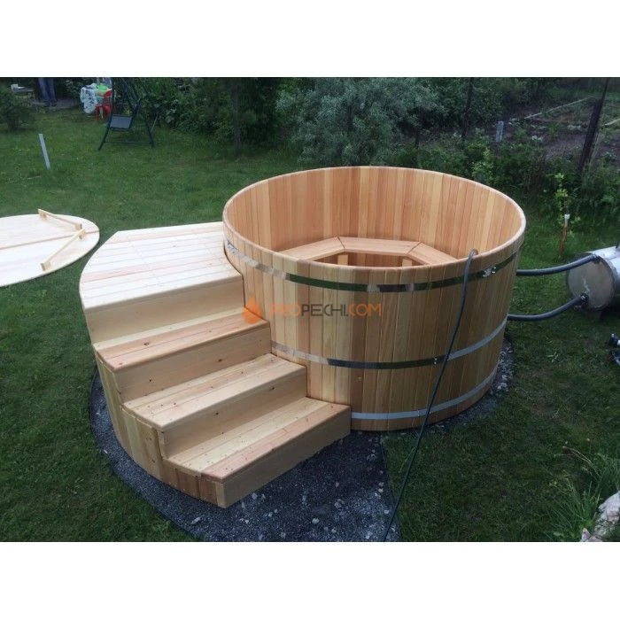 Фурако круглая НКЗ из кедра, диаметр 200 см, высота 120 см (наружная печь)