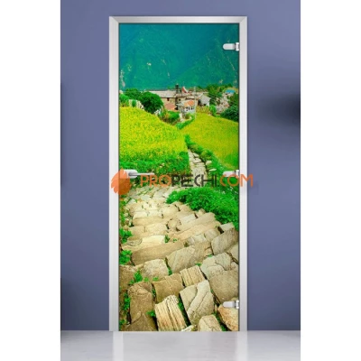 Стеклянная межкомнатная дверь DoorWood с фотопечатью Nature-09, 2000х800 мм