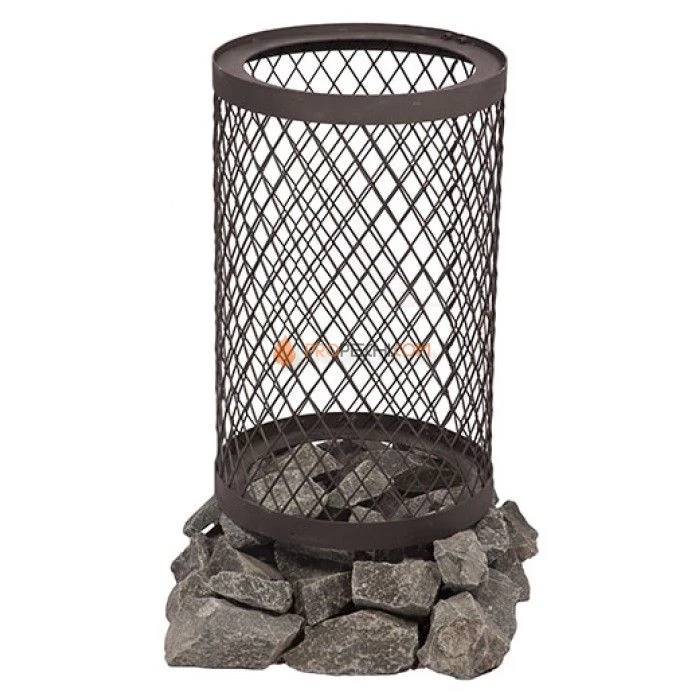 Дровяная печь для бани Вулкан Прометей 24 с сетчатым кожухом (стекло)