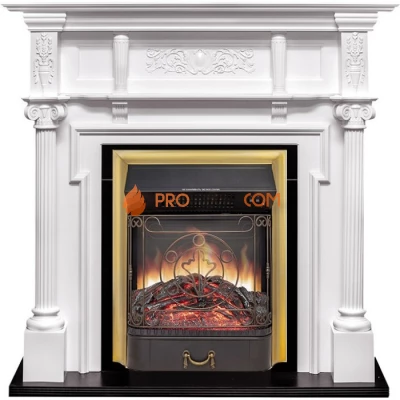 Каминокомплект Royal Flame Oxford - Белый с очагом Majestic FX M Brass
