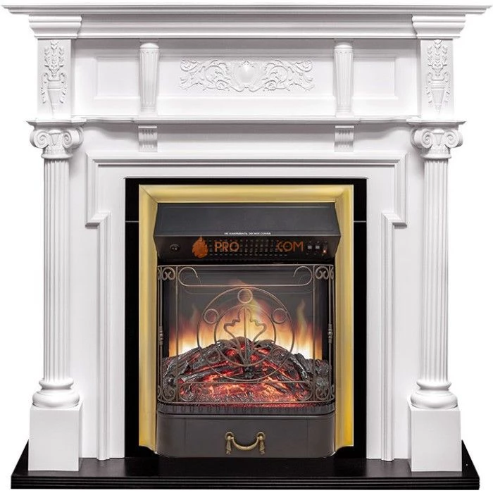 Каминокомплект Royal Flame Oxford - Белый с очагом Majestic FX M Brass