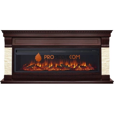 Каминокомплект Royal Flame Denver - Темный дуб / Бежевый с очагом Vision 60 LOG LED