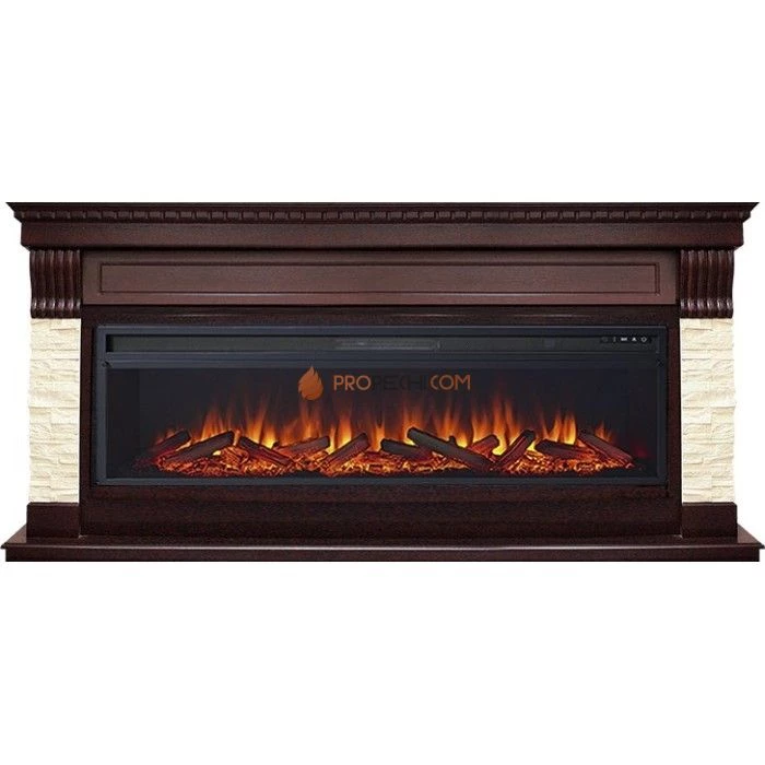 Каминокомплект Royal Flame Denver - Темный дуб / Бежевый с очагом Vision 60 LOG LED