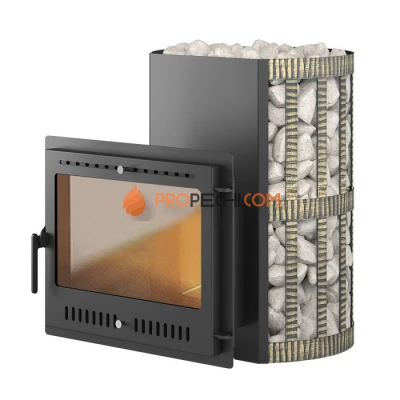 Дровяная печь для бани Везувий Скиф 22 Панорама Ковка М