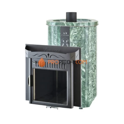 Дровяная печь для сауны Ферингер Мини До 16 м³ - Змеевик - цельные ламели - обрамление Камень