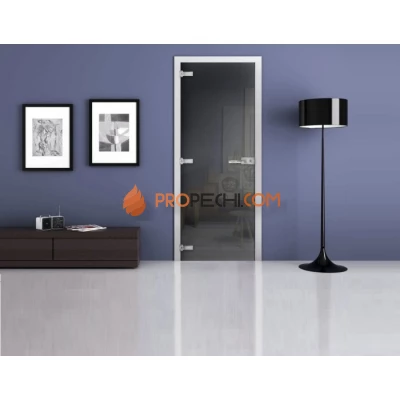 Стеклянная межкомнатная дверь DoorWood с тонированным полотном (Графит), 2000х700 мм