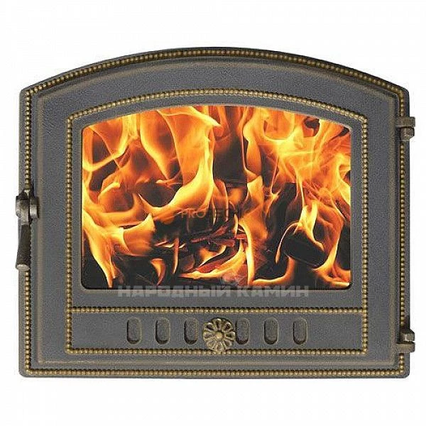 Везувий Дверка каминная 224 (бронза) 410x330 мм