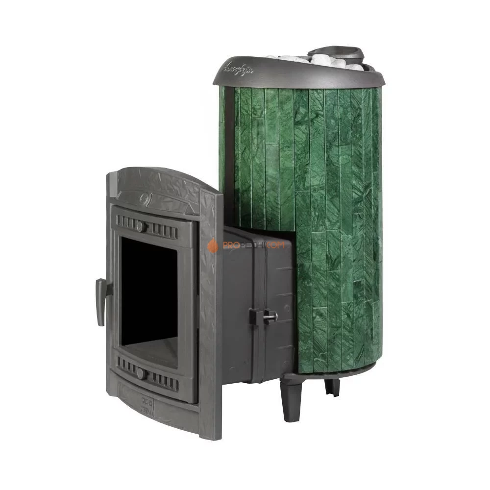 Банная печь Атмосфера XL в ламелях "Верде Гватемала" наборный