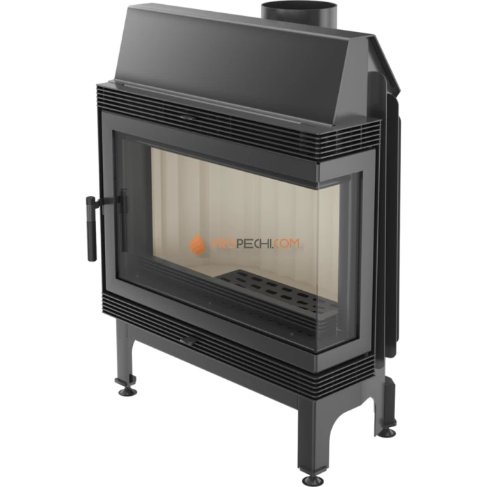 Каминная топка стальная Kratki Blanka 670/570/P/BS (угловое стекло справа) (12 кВт)