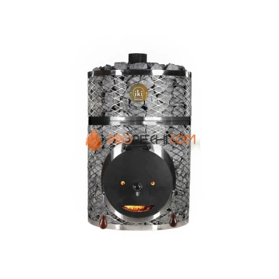 Дровяная печь для бани IKI Loyly со стальной дверцей смайл