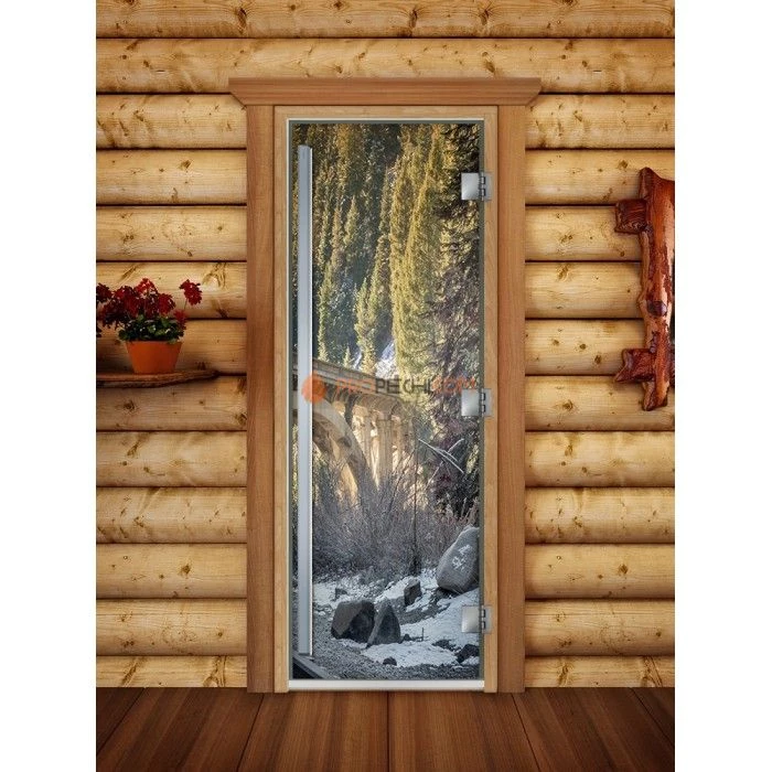 Дверь для бани DoorWood Престиж Фотопечать А096, 1900x700 мм