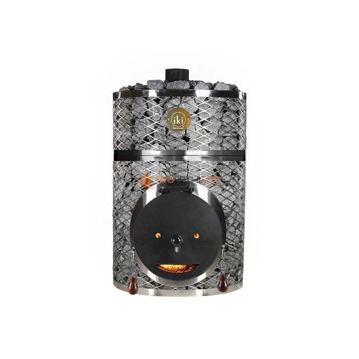 Дровяная печь для бани IKI Loyly со стальной дверцей смайл