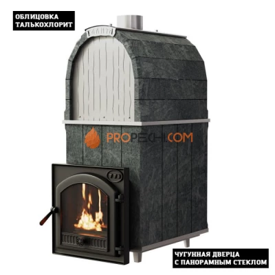 Чугунная печь для бани Инжкомцентр ВВД Калита Арочная PRO (талькохлорит) с чугунной дверцей