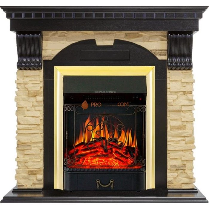 Каминокомплект Royal Flame Dublin - Венге / Сланец с очагом Majestic FX Brass