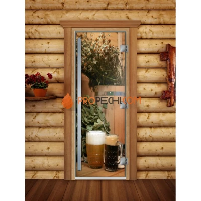 Дверь для бани DoorWood Престиж Фотопечать А017, 1900x700 мм