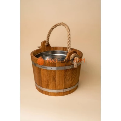 Шайка Woodson с нержавеющей вставкой, 10 л., дуб