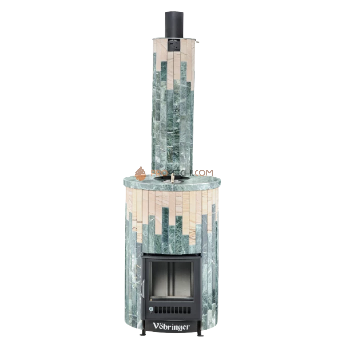 Дровяная печь для бани Ферингер Уют-25 до 25 м³ - Змеевик + Окаменевшее дерево